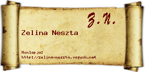 Zelina Neszta névjegykártya
